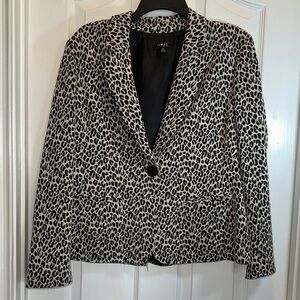 Express Black and White Leopard Print Blazer
